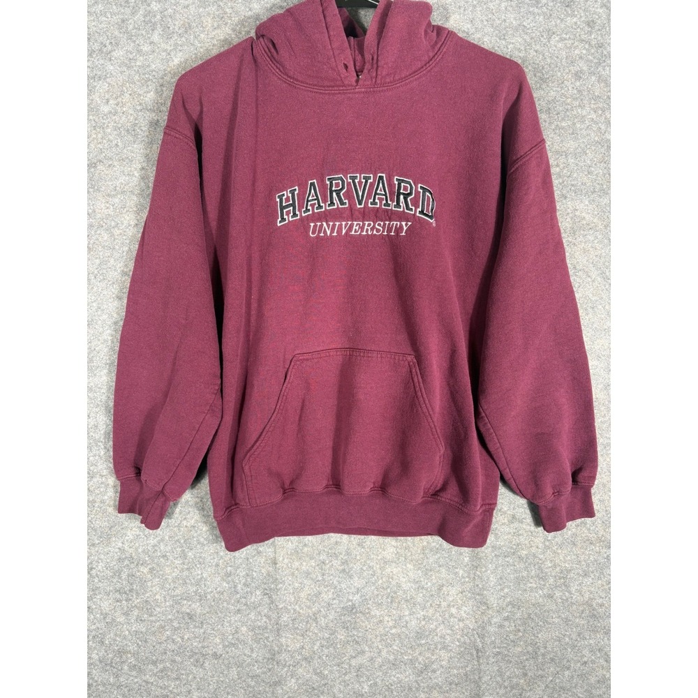 Gildan Harvard University Burgundy Hoodie Sweatshirt Mens Medium Heavy Blend